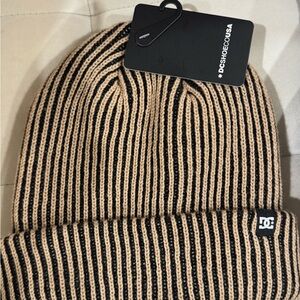 DC Tan and Black Knit Beanie